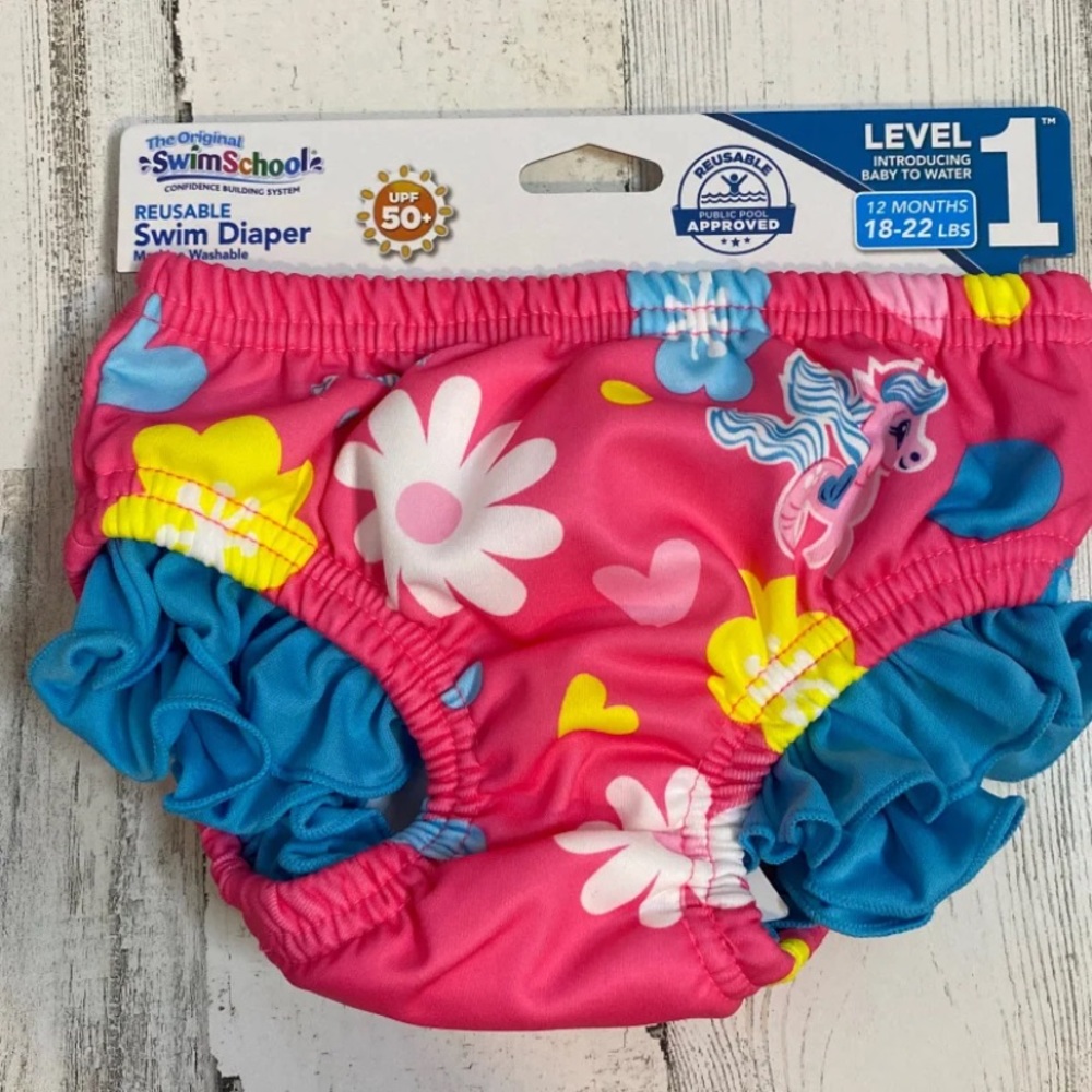 Reusable Swim Diaper 12 Months Pink NEW